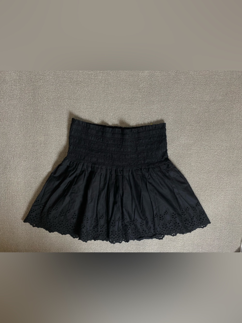 GAP Cottagecore Boho Beach Summer Smocked Waist Flowy Mini Skirt Eyelet Festival